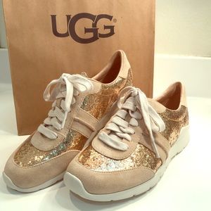 NEW UGG Jaida Gold Glitter Sneakers Size US 6